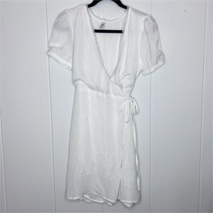 Mahina Hawaii White Wrap Dress Medium
